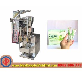 Máy đóng gói bột cần tây, rau má, gừng, nghệ... dạng túi dài 