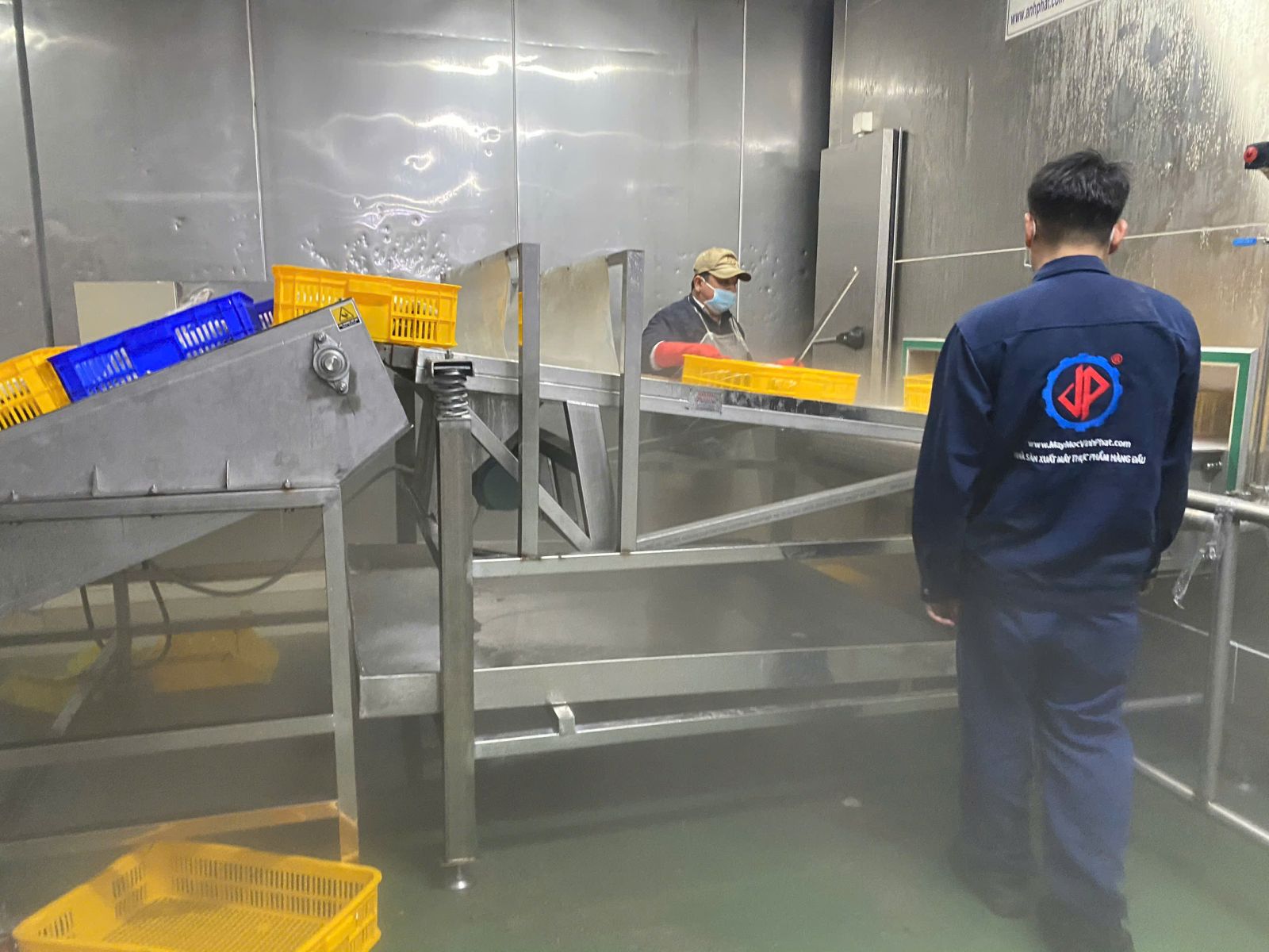Băng tải mạ băng VIPATEK lắp đặt cho các nhà máy chế biến thủy sản