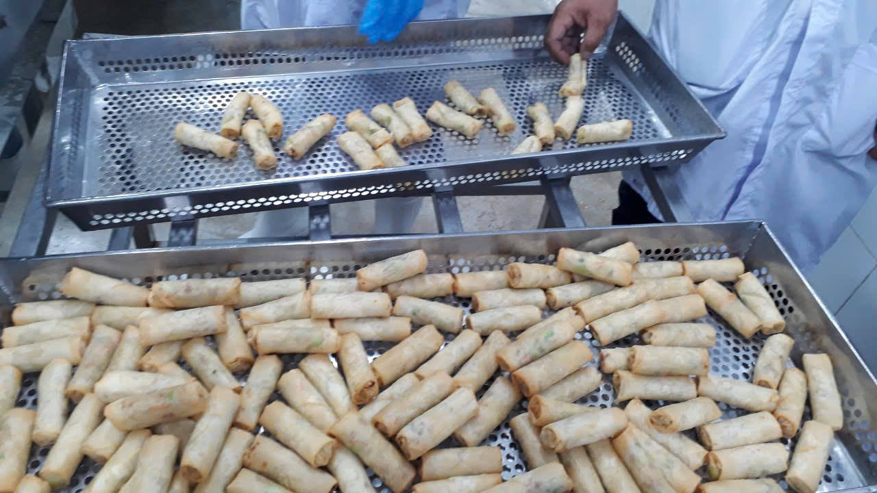 Máy chiên chả giò công nghiệp, máy chiên băng tải thực phẩm, thủy sản, nông sản Vipatek