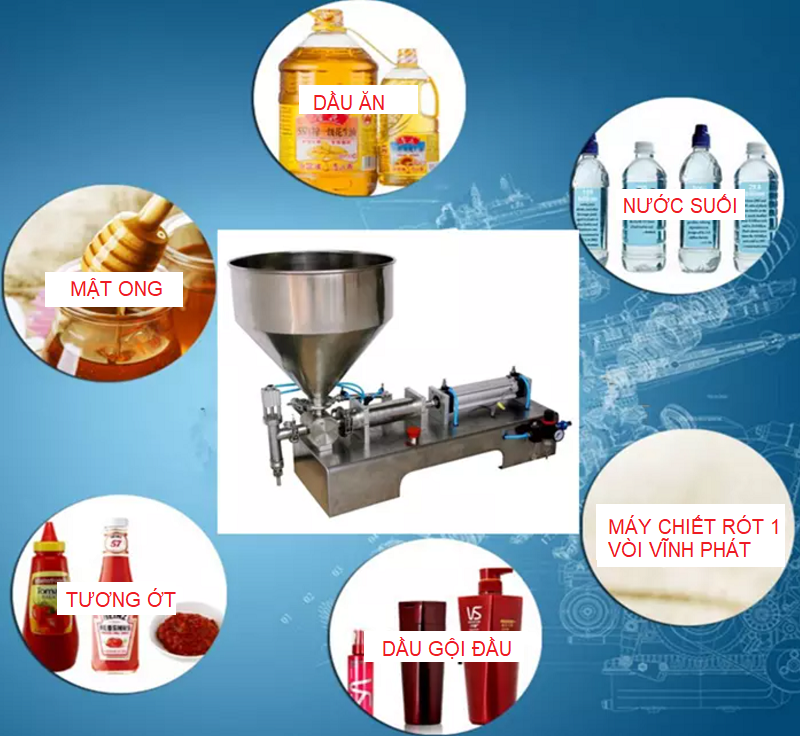 Ứng dụng thực tế máy chiết rót 1 vòi cty vĩnh phát gia công chế tạo