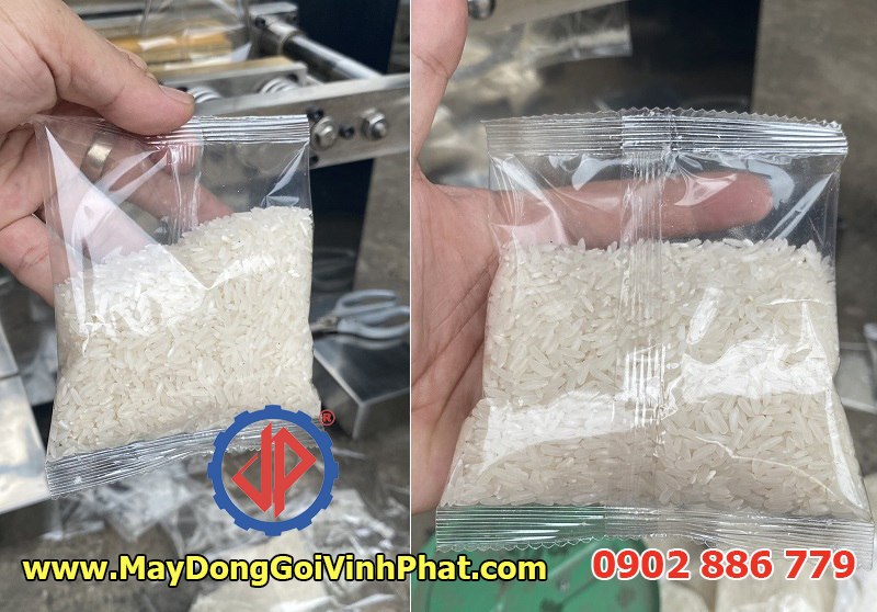 Một mẫu thử máy đóng gói cà phê hòa tan, máy đóng túi đường que tự động Vĩnh Phát
