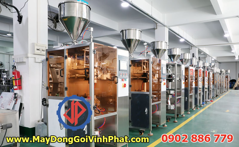 Máy đóng gói tương ớt, nước sốt, sa tế, muối ớt xanh Vĩnh Phát giá rẻ
