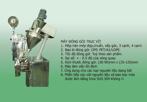 Máy đóng gói dạng trục vít cho bột mịn và siêu mịn Vĩnh Phát cung cấp