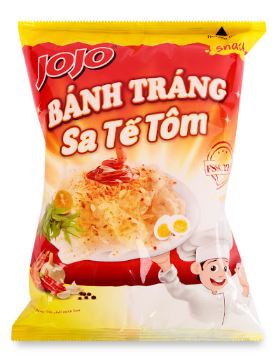 Bao bì sau khi qua máy đóng gói bánh tráng trộn Vĩnh Phát